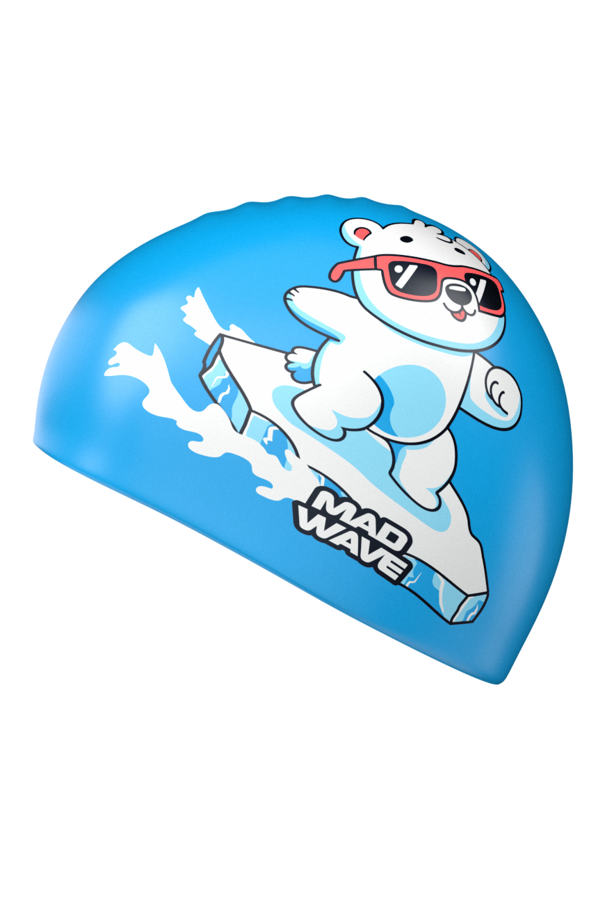 Юниорская силиконовая шапочка Bear — Голубой